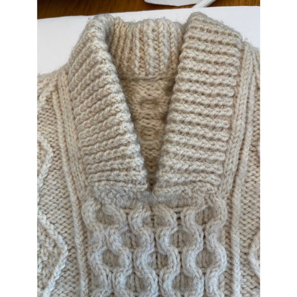Toddlers Vintage 80’s Aran Knit Handmade Irish Fisherman Sweater - Picture 4 of 8